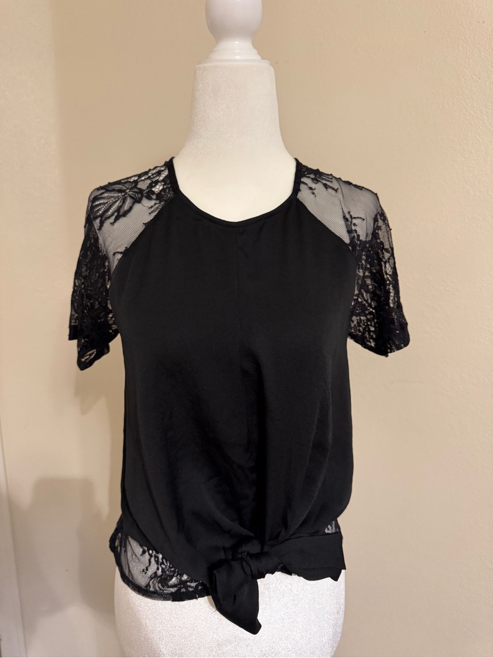 Express Black Lace Top